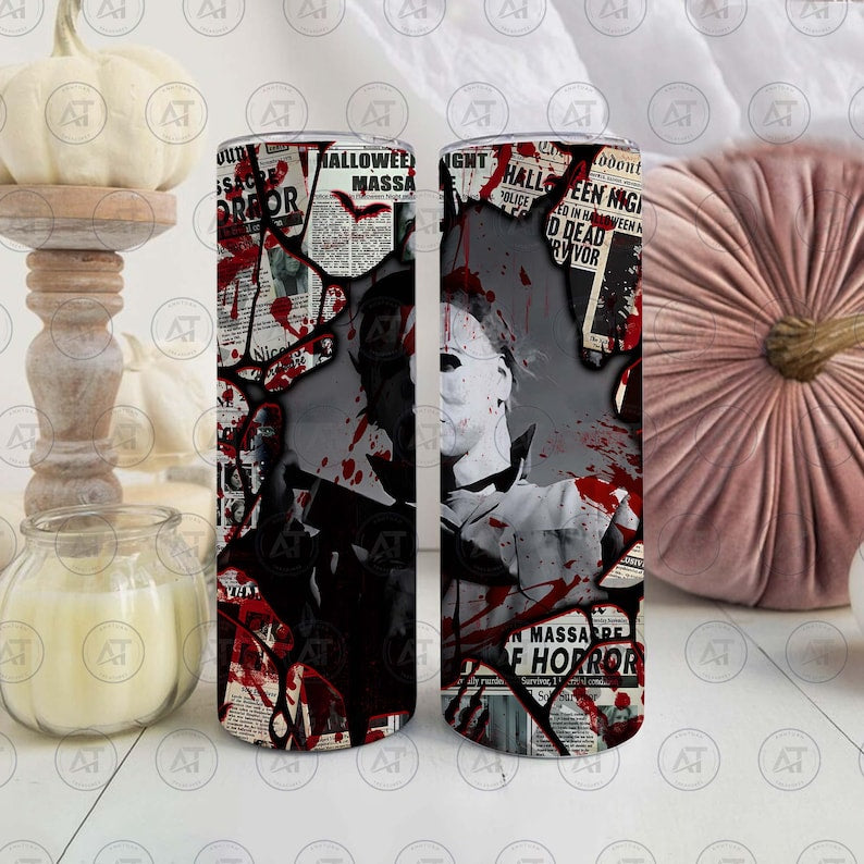 Horror Movie Tumbler Halloween Skinny Tumbler 0924
