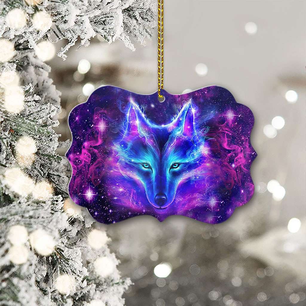 Wolf Galaxy Wolf - Medallion Aluminium Ornament (Printed On Both Sides) 1122