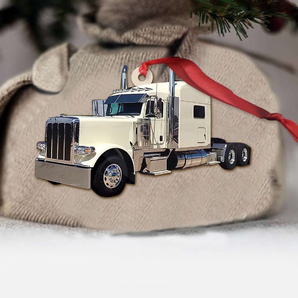 Truck Christmas Lights Trucker - Trucker Ornament (Printed On Both Sides) 1022