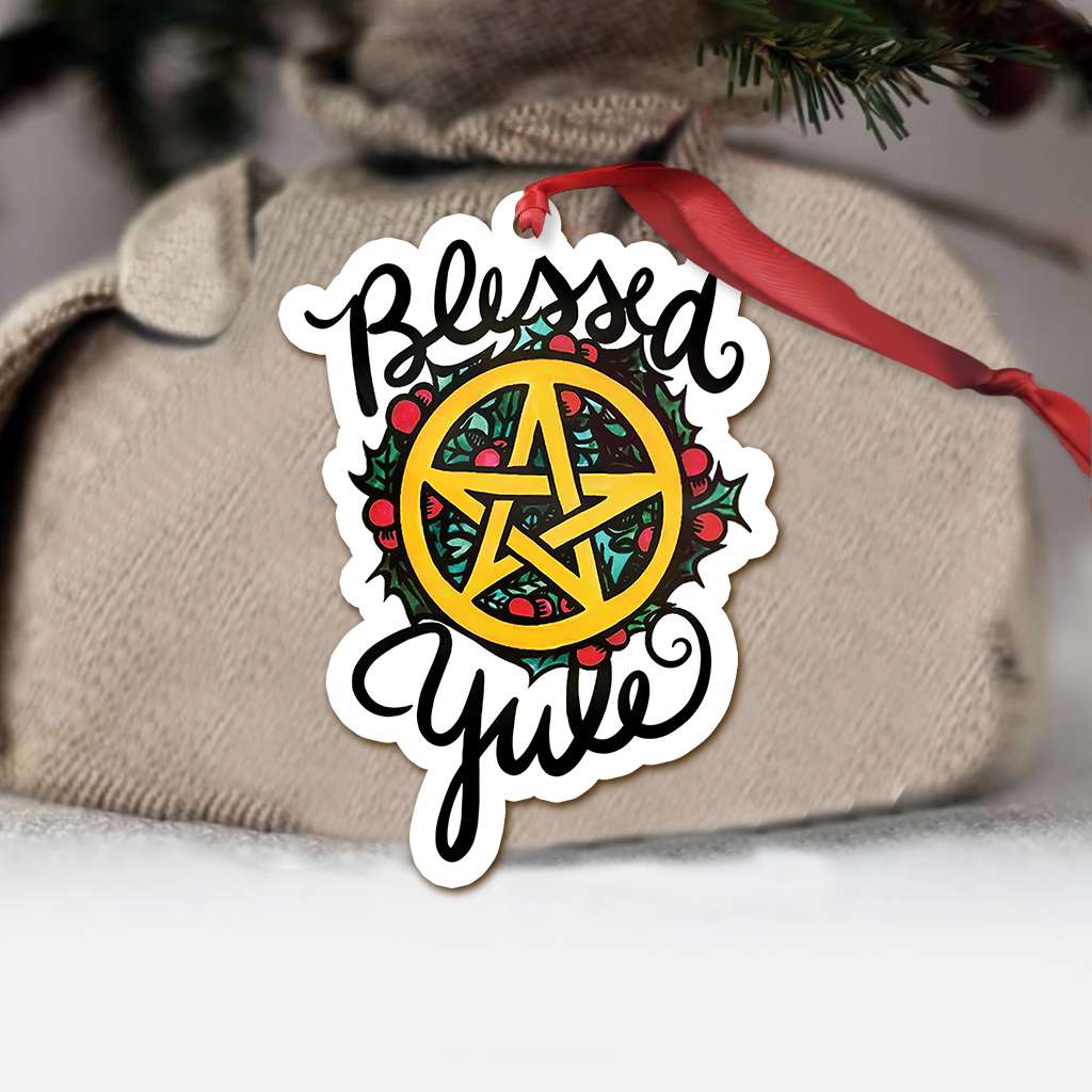 Blessed Yule Wicca - Witch Ornament (Printed On Both Sides) 1022