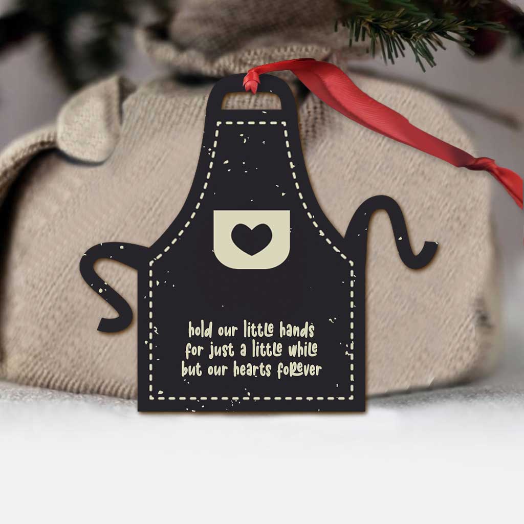 Grandma's Apron With Lovely Handprints - Personalized Christmas Grandma Ornament (Printed On Both Sides)