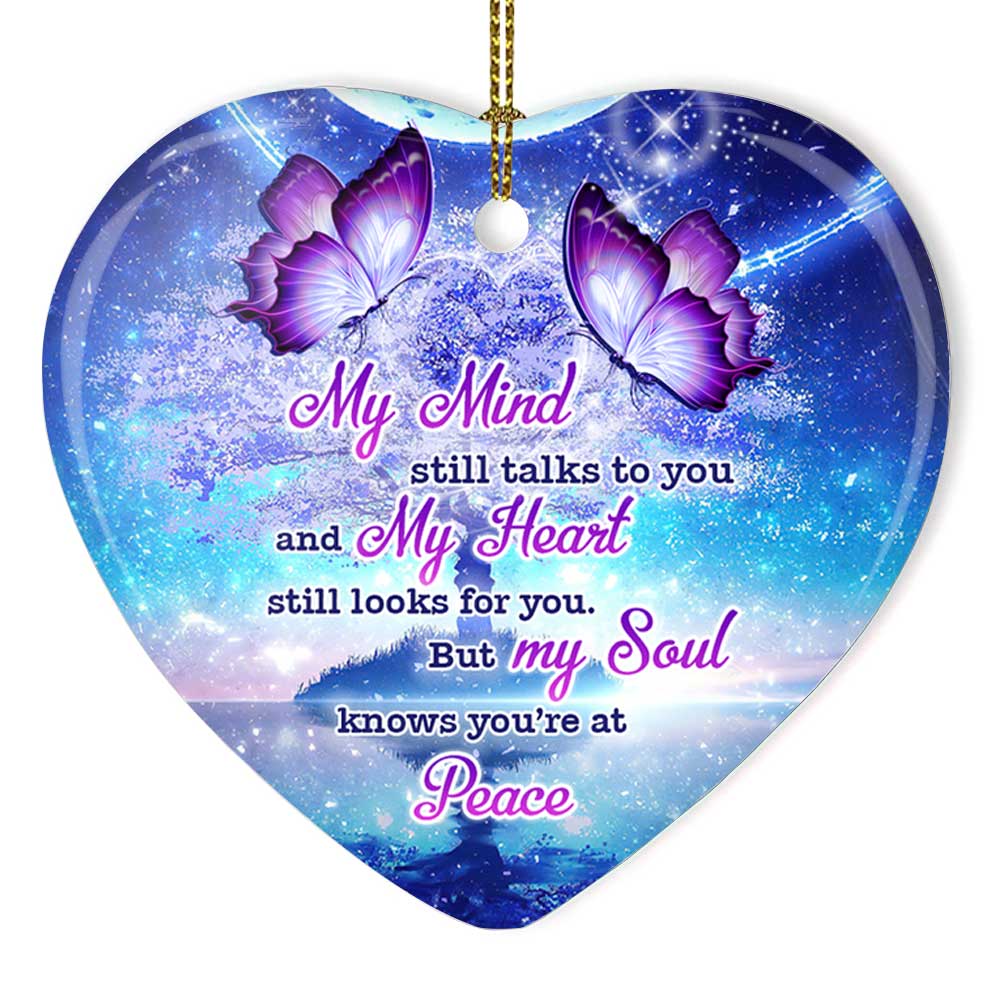 Butterfly Remember You Forever - Memorial Ornament (Printed On Both Sides) 1022