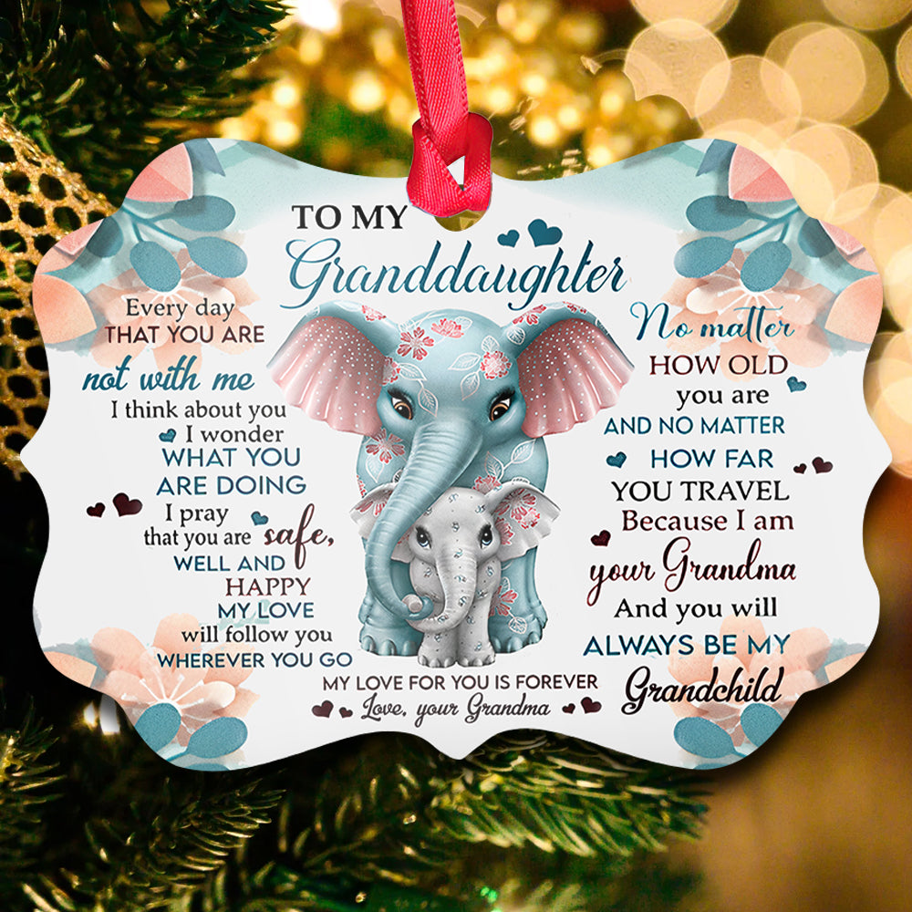 Elephant Grandma Send To Granddaughter - Grandma Ornament (Printed On Both Sides) 1122