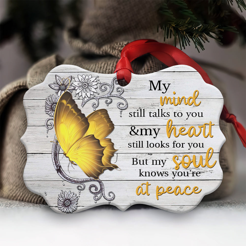 Butterfly Memorial Flowers My Mind Still Talk To You - Memorial Ornament (Printed On Both Sides) 1022