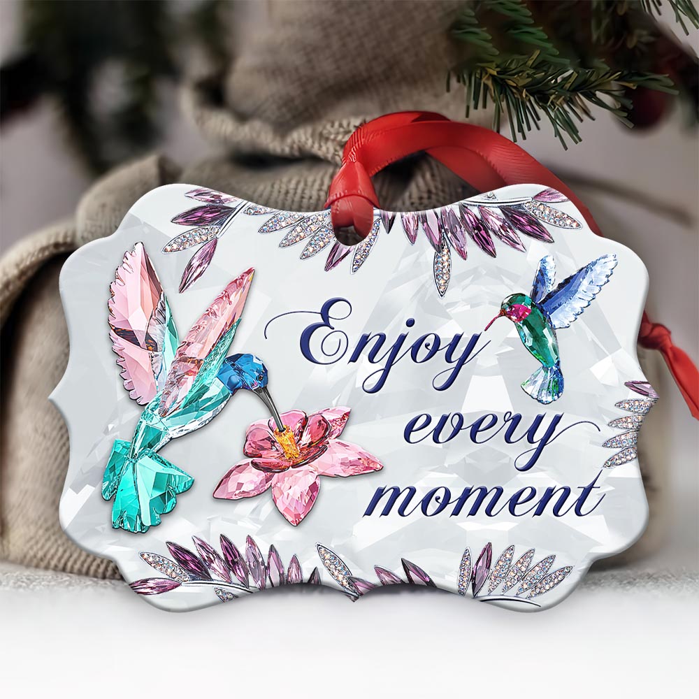 Hummingbird Enjoy Every Moment Hummingbird - Medallion Aluminium Ornament (Printed On Both Sides) 1122