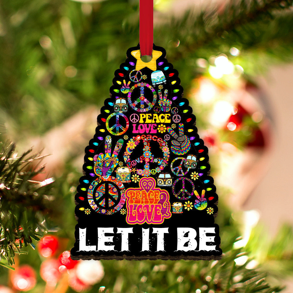 Hippie Christmas Tree - Hippie Ornament (Printed On Both Sides) 1122