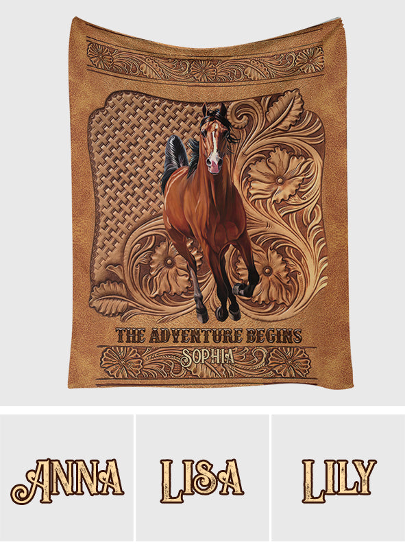 The Adventure Begins - Personalized Horse Blanket