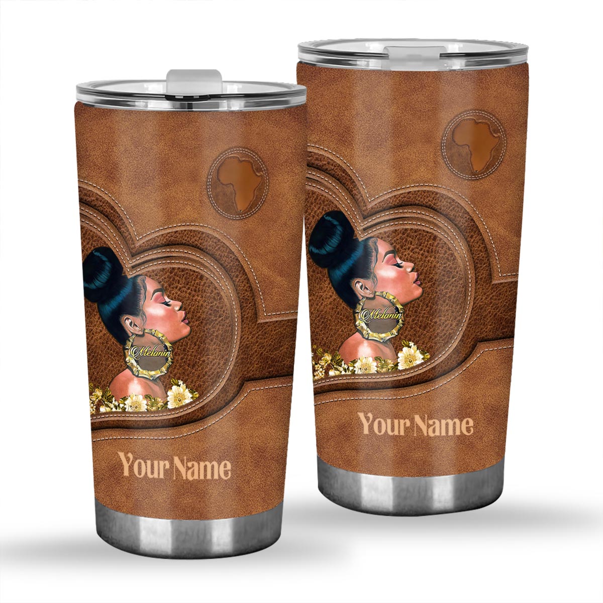 Melanin - Personalized African American Tumbler