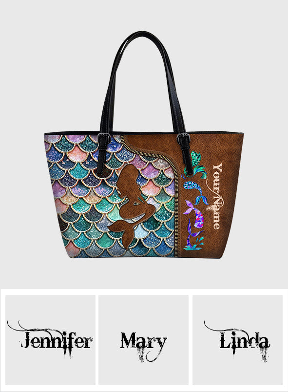 Mermaid - Personalized Mermaid Leather Bag