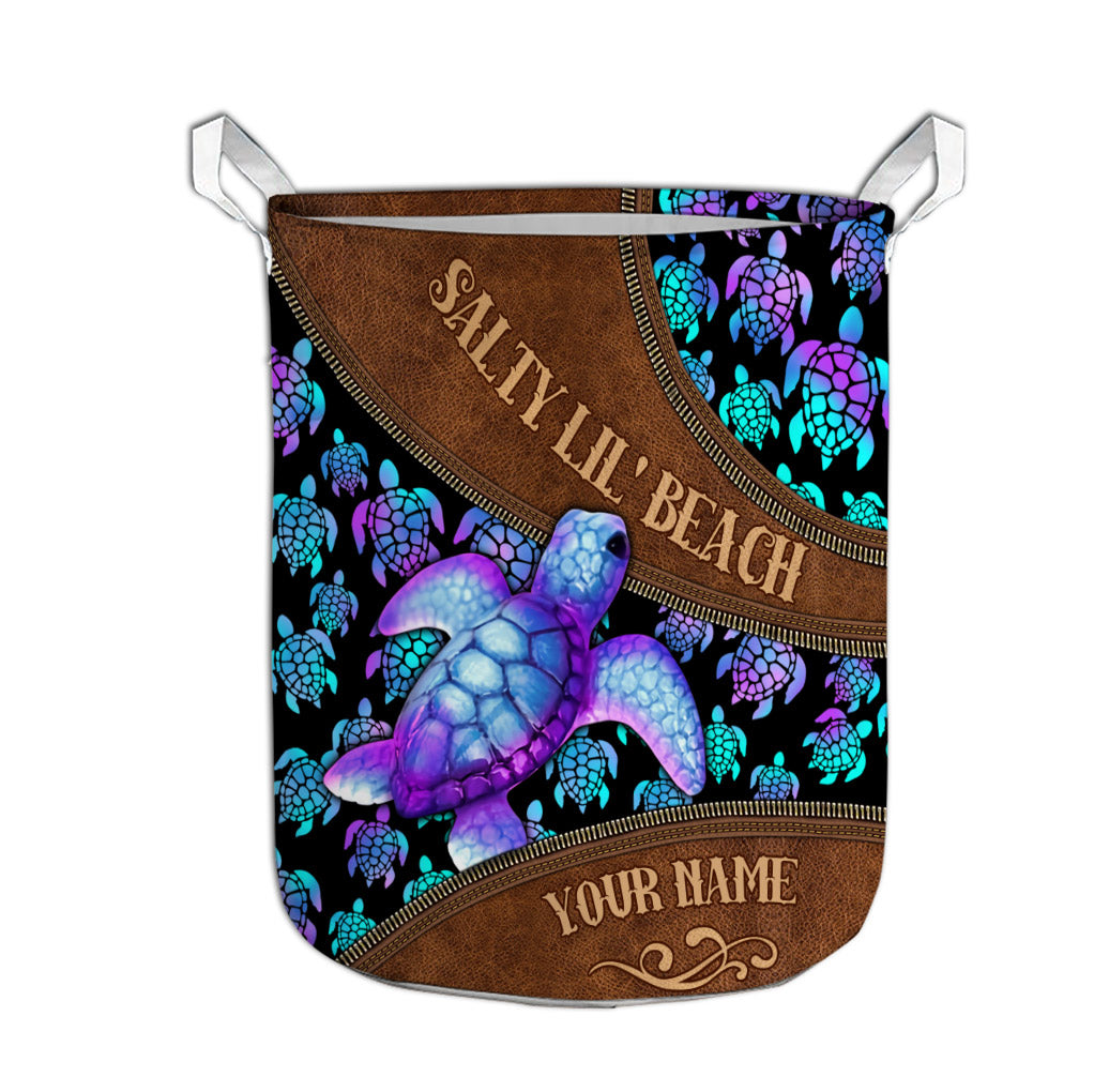 Salty Lil' Beach - Personalized Turtle Storage Basket