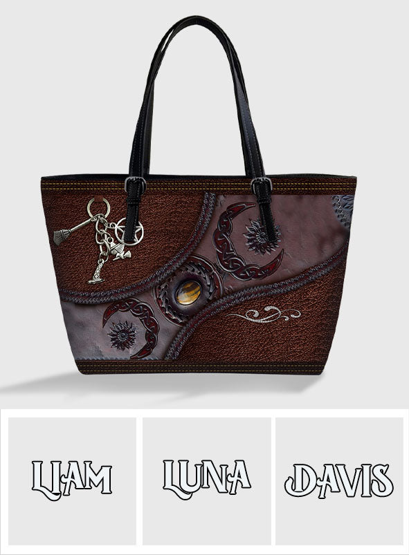Triple Moon - Personalized Witch Leather Bag