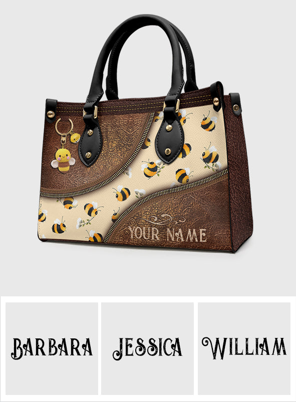 Bee Happy - Personalized Bee Leather Handbag