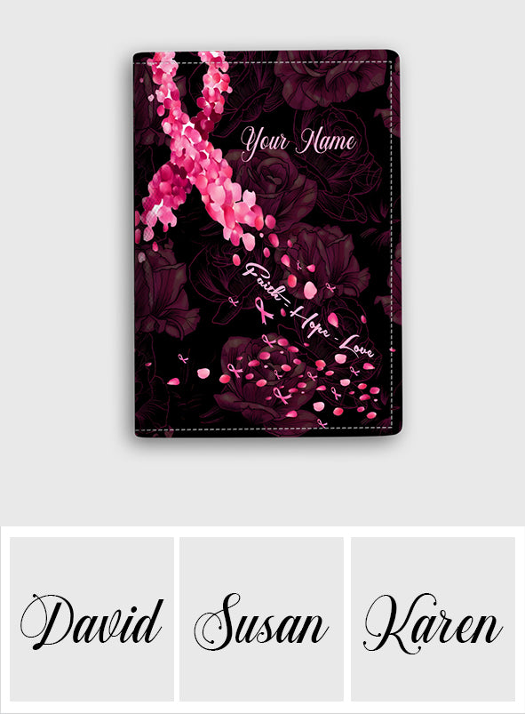 Faith Hope Love - Personalized Breast Cancer Awareness Passport Holder