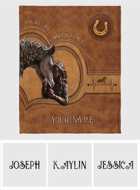You're My Happy Place - Personalized Horse Blanket
