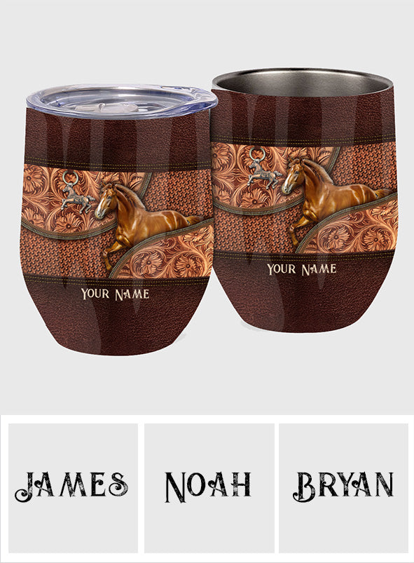 Love Horse - Personalized Horse Wine Tumbler