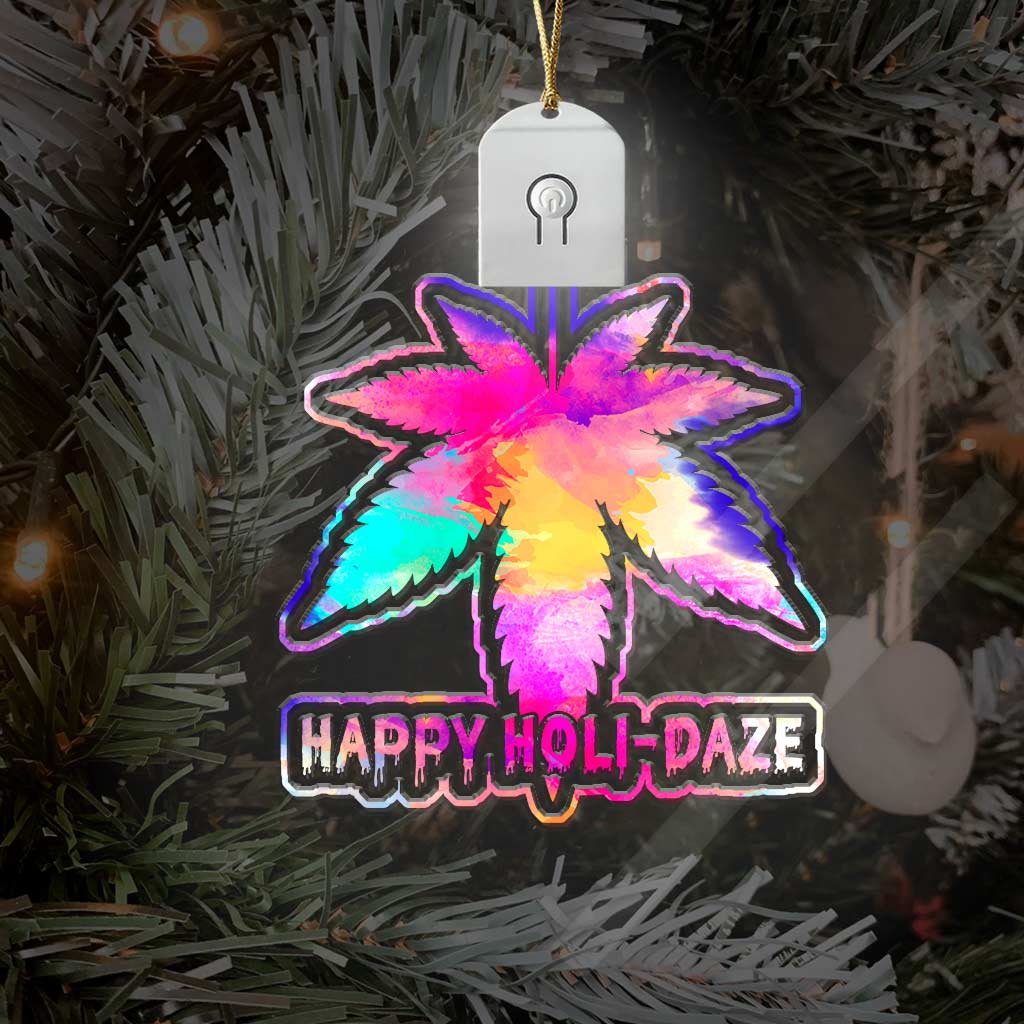 Happy Holi-daze - Christmas Weed Shaped Led Acrylic Ornament
