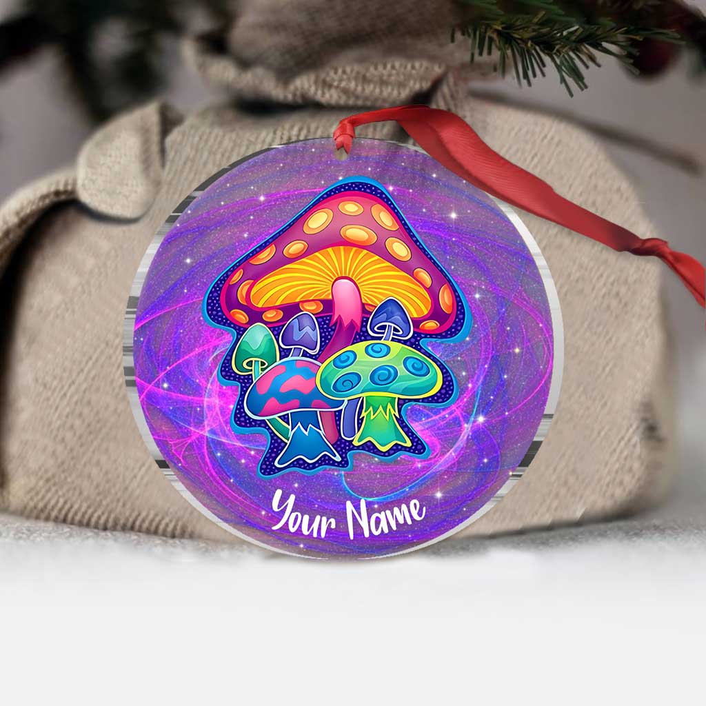 Colorful Mushroom - Personalized Christmas Magic Mushroom Transparent Ornament