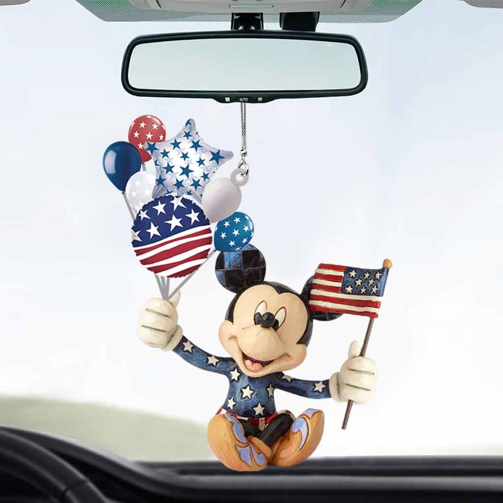 All Out For Uncle Sam - Independence Day Mouse Car Ornament (Printed On Both Sides)