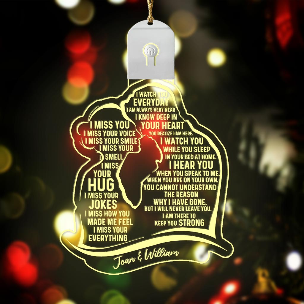 Missing You Always - Personalized Christmas Memorial Shaped Led Acrylic Ornament
