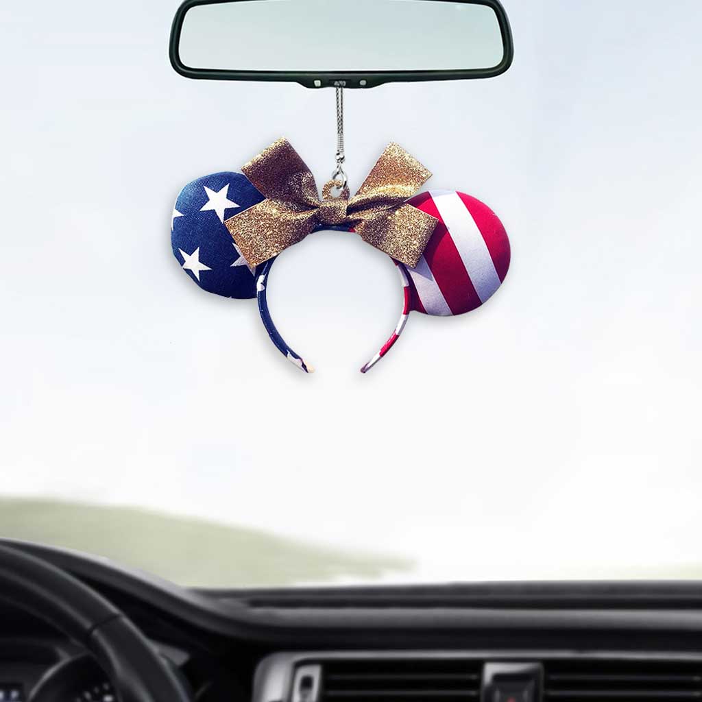 Happy 4th Of July - Independence Day Mouse Car Ornament 3D Pattern Print (Printed On Both Sides)