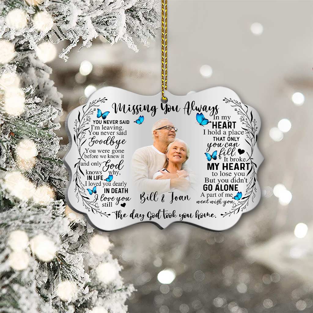 The Day God Took You Home - Personalized Christmas Memorial Medallion Aluminium Ornament (Printed On Both Sides)