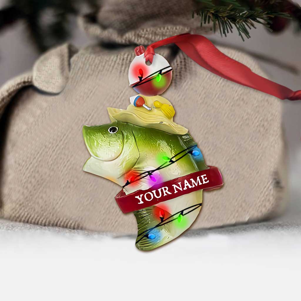 Gone Fishing - Personalized Christmas Fishing Ornament (Printed On Both Sides)
