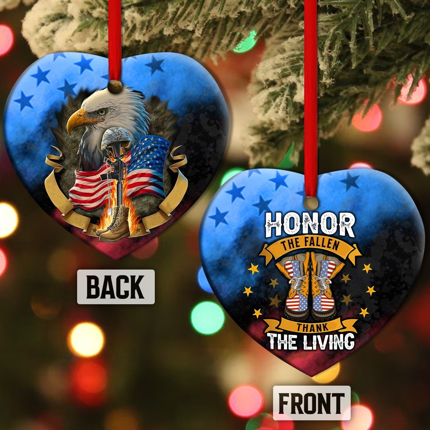 Veteran Honor The Fallen USA Flag Vintage - Veteran Ornament (Printed On Both Sides) 1122