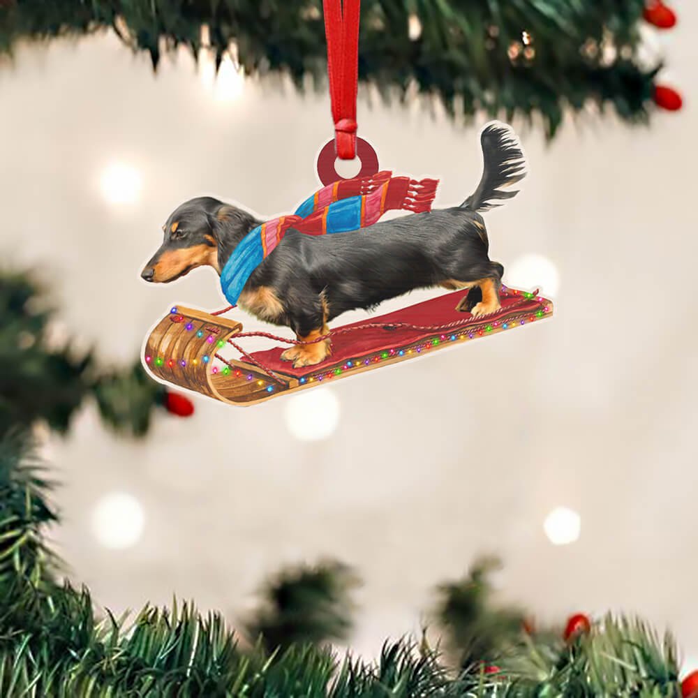 Cute Dachshund - Dachshund Ornament (Printed On Both Sides) 1022