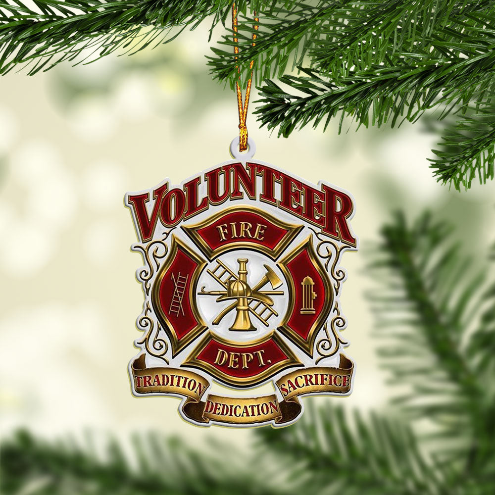 Volunteer Firefighter - Firefighter Ornament (Printed On Both Sides) 1022