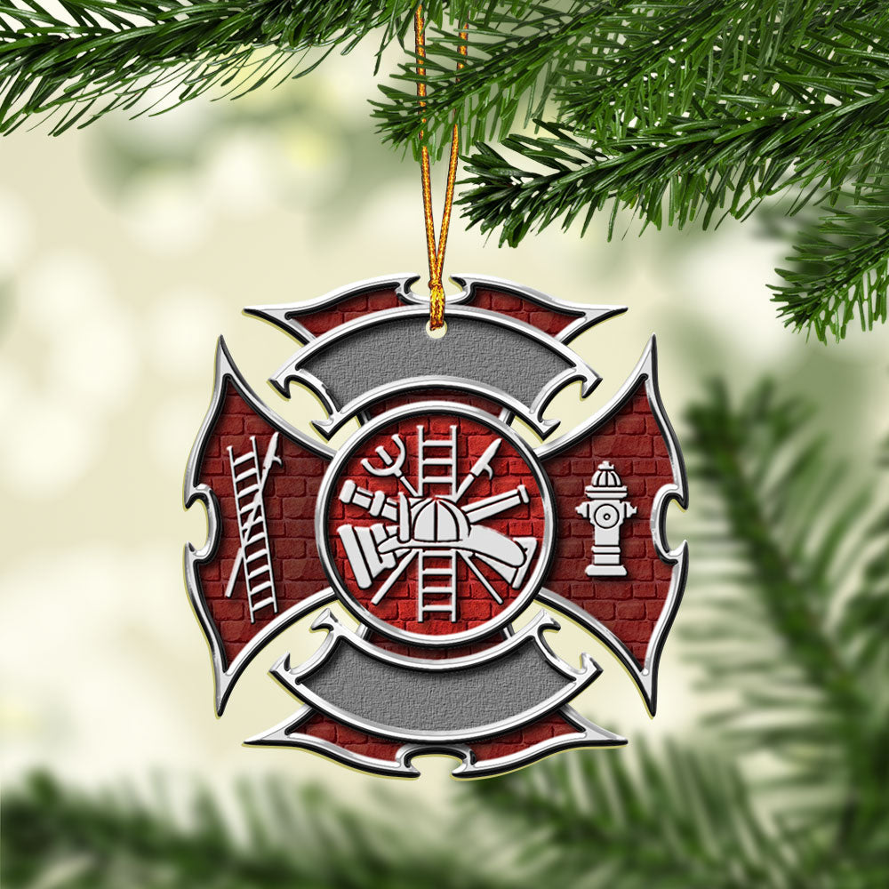 Firefighter Wall Brick - Firefighter Ornament (Printed On Both Sides) 1022