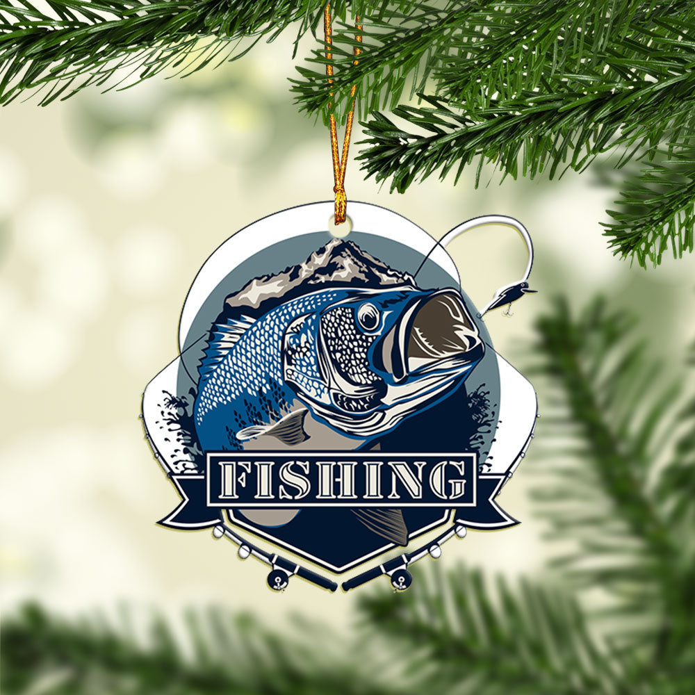 Love Bass Fishing - Fishing Ornament (Printed On Both Sides) 1022