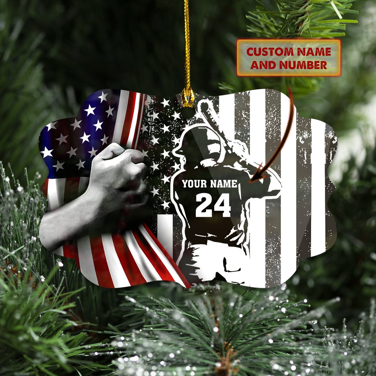 American Baseball - Personalized Baseball Ornament (Printed On Both Sides) 1022