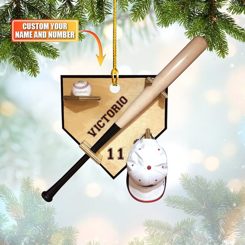 Baseball Set - Personalized Baseball Ornament (Printed On Both Sides) 1022