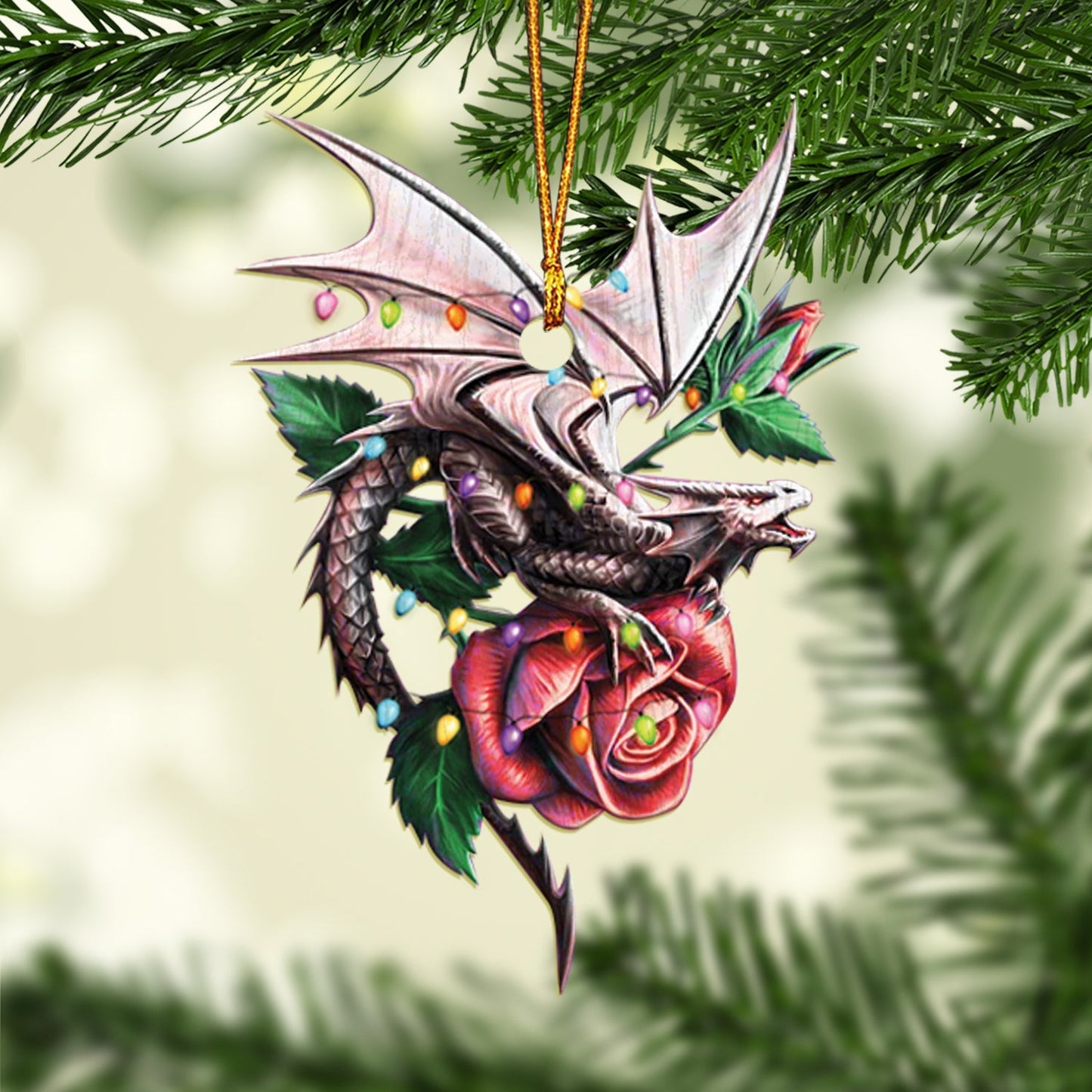 Dragon Christmas Light - Dragon Ornament (Printed On Both Sides) 1022