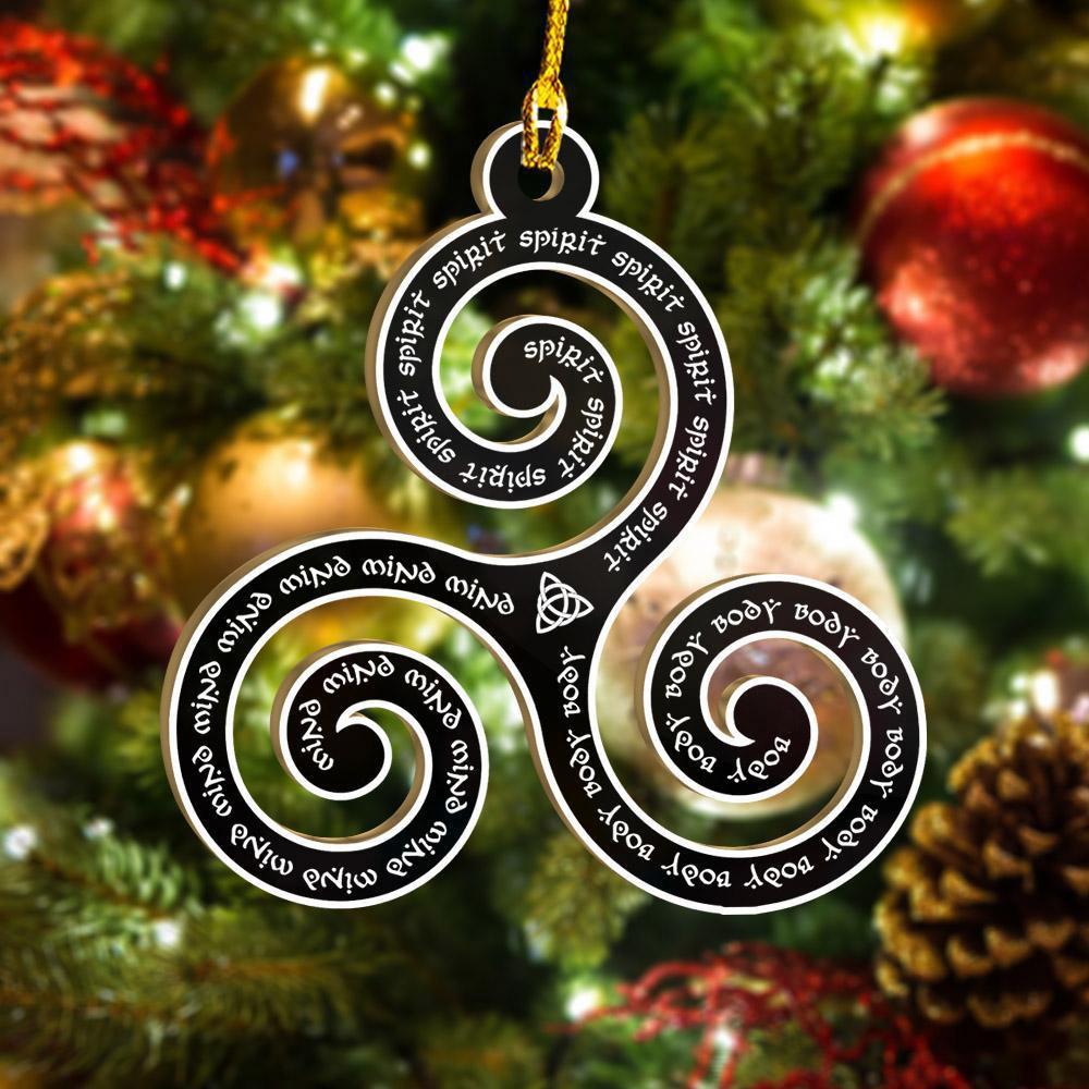 Mind Body Spirit Triskel Wicca - Witch Ornament (Printed On Both Sides) 1022