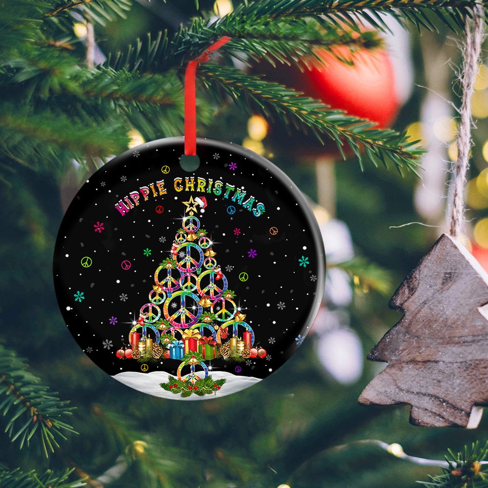 Hippie Signs Christmas Tree - Hippie Ornament (Printed On Both Sides) 1122