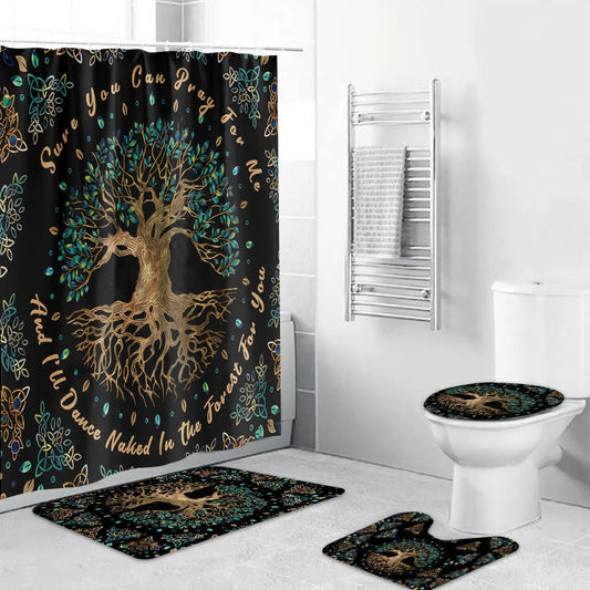 Sure You Can Pray For Me And I'll Dance Naked In The Forest For You - Witch Bathroom Curtain & Mats Set