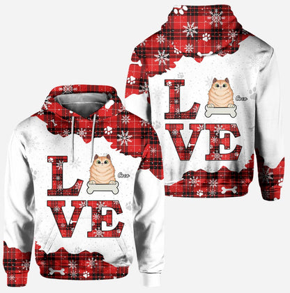 Love Cats - Personalized Christmas Cat Hoodie and Leggings