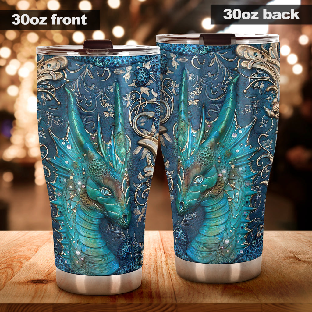 Dragon Metal Pattern Print Dragon Tumbler 0622