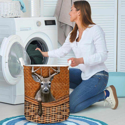 Cute Deer Peaking Hunting Storage Basket 0622