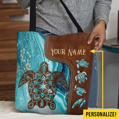 Salty Lil Beach - Turtle Personalized Tote Bag