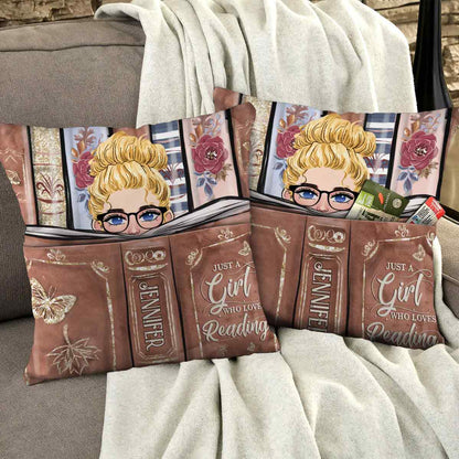 Just A Girl Who Loves Reading - Personalized Book Pocket Pillow