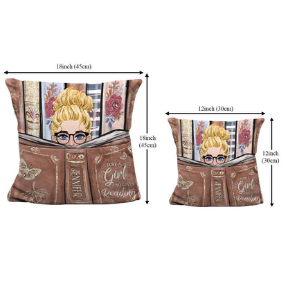 Just A Girl Who Loves Reading - Personalized Book Pocket Pillow