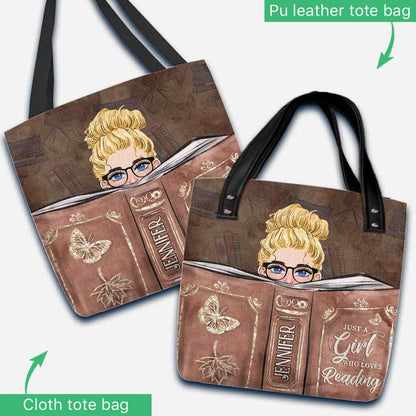 Just A Girl Who Loves Reading - Personalized Book Tote Bag