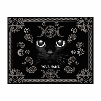 Witchy Black Cat - Personalized Witch Wall Tapestry