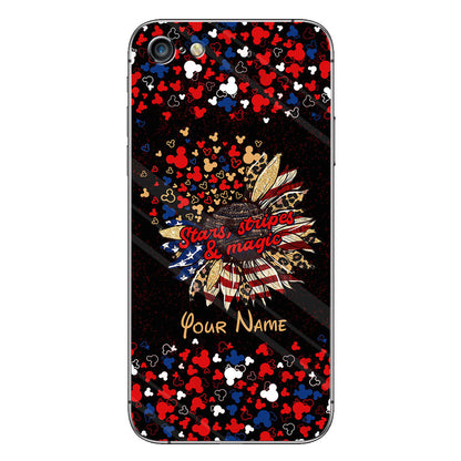 Stars Stripes And Magic - Personalized Independence Day Mouse Phone Case