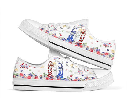 Lovely Cats Independence Day Cat Low Top Shoes 0622