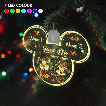 You And Me We Got This - Personalized Christmas Mouse Shaped Led Acrylic Ornament