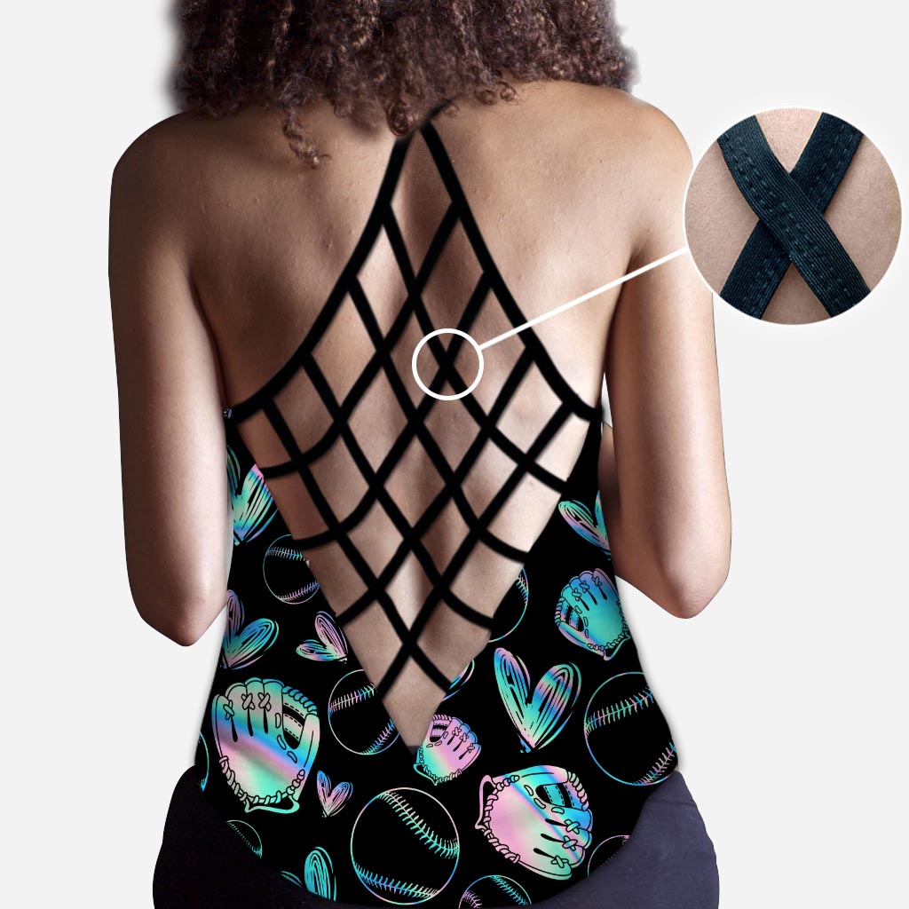 Calm Your Mitts Baseball Cross Tank Top