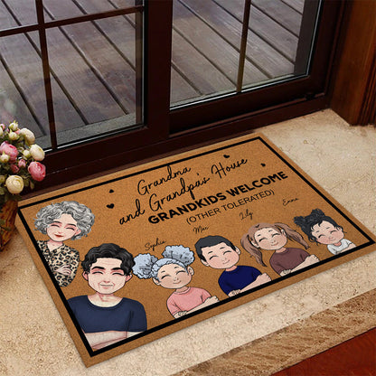 Grandkids Welcome - Personalized Mother's Day Grandma Doormat
